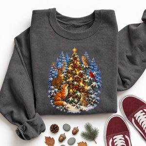Wildlife Christmas Tree Sweatshirt