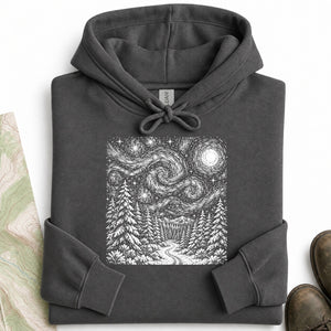 Winter Starry Night Forest Hoodie