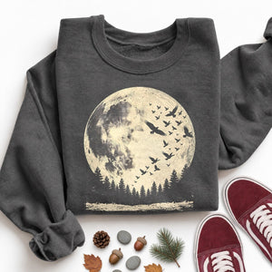 Full Moon Bird Flock Sweatshirt